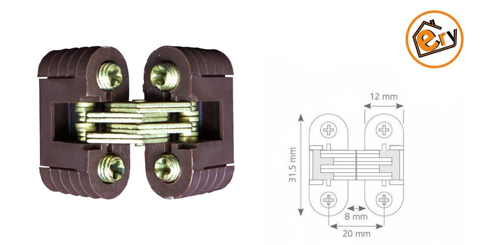 Oval Masa Menteşesi 12 mm Kahve