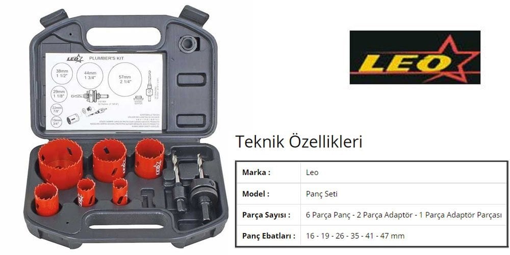 9 Parça Bi Metal Panç Seti