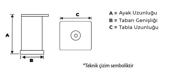 Lükenz Beyaz 40 cm Sehba Ayağı