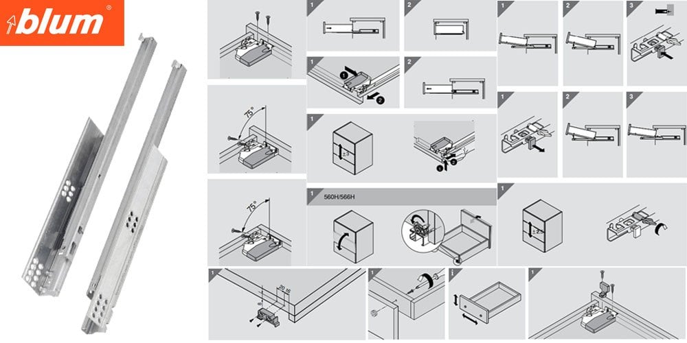 Blum Blumotion Tandem Frenli Çekmece Rayı Eryıldız Hırdavat