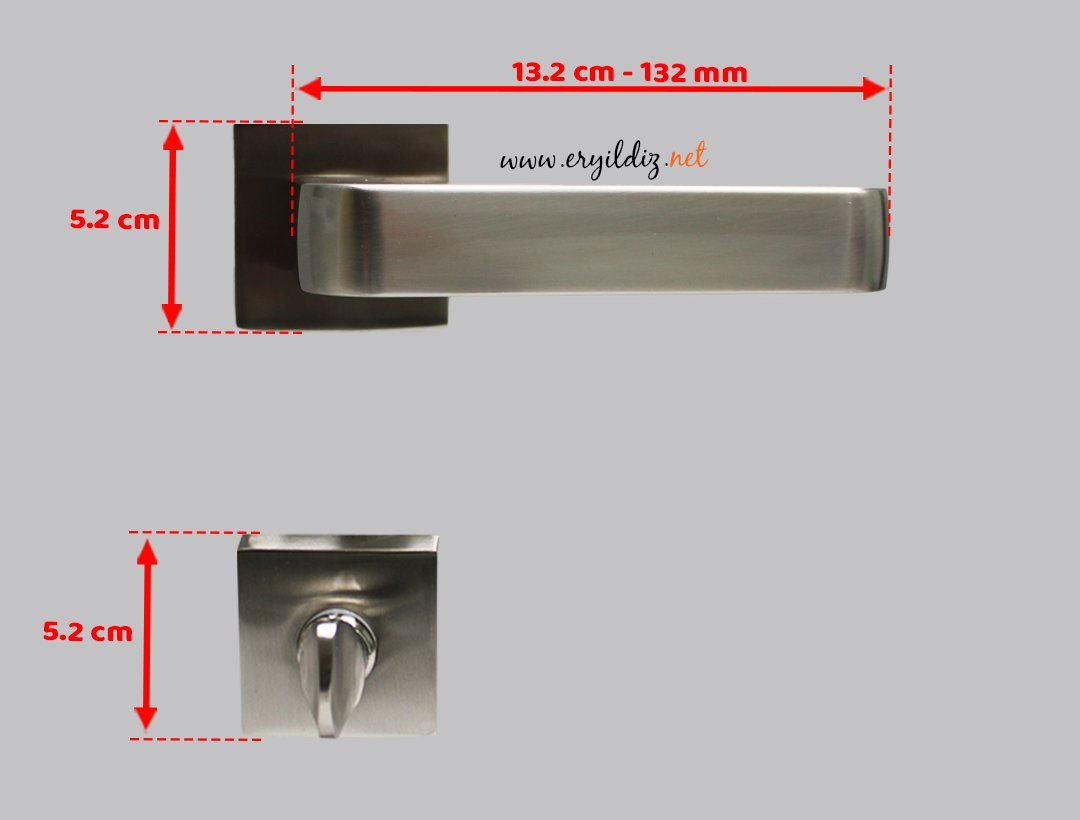 Doğanlar Prestij Rozetli Kapı Kolu Saten - Wc Kapısı Er yıldız Hırdavat