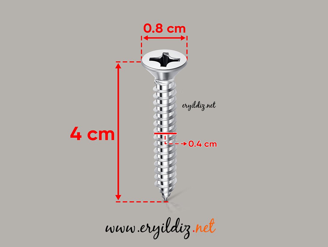 Akdeniz Yıldız Nikel Sunta Vidası 4x40 500 Adet Eryıldız Hırdavat