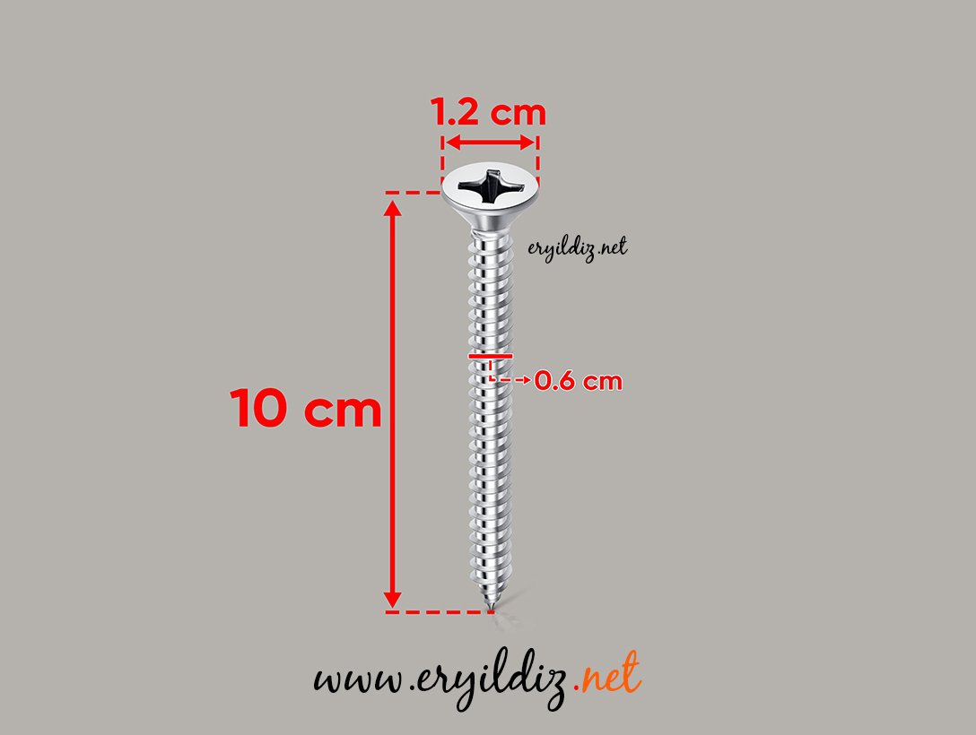Akdeniz Yıldız Nikel Sunta Vidası 6x100 100 Adet Eryıldız Hırdavat