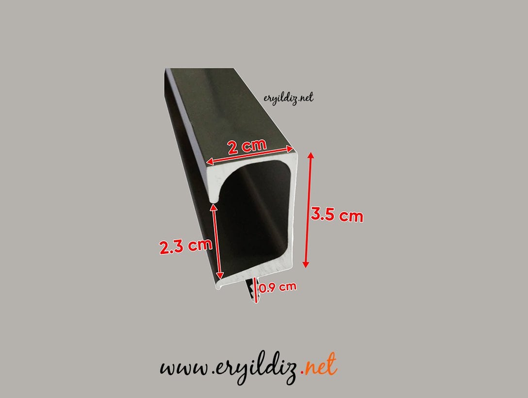 Alüminyum 6250 Ç Kimyasal Parlak Kulp Profili 300 cm Eryıldız Hırdavat