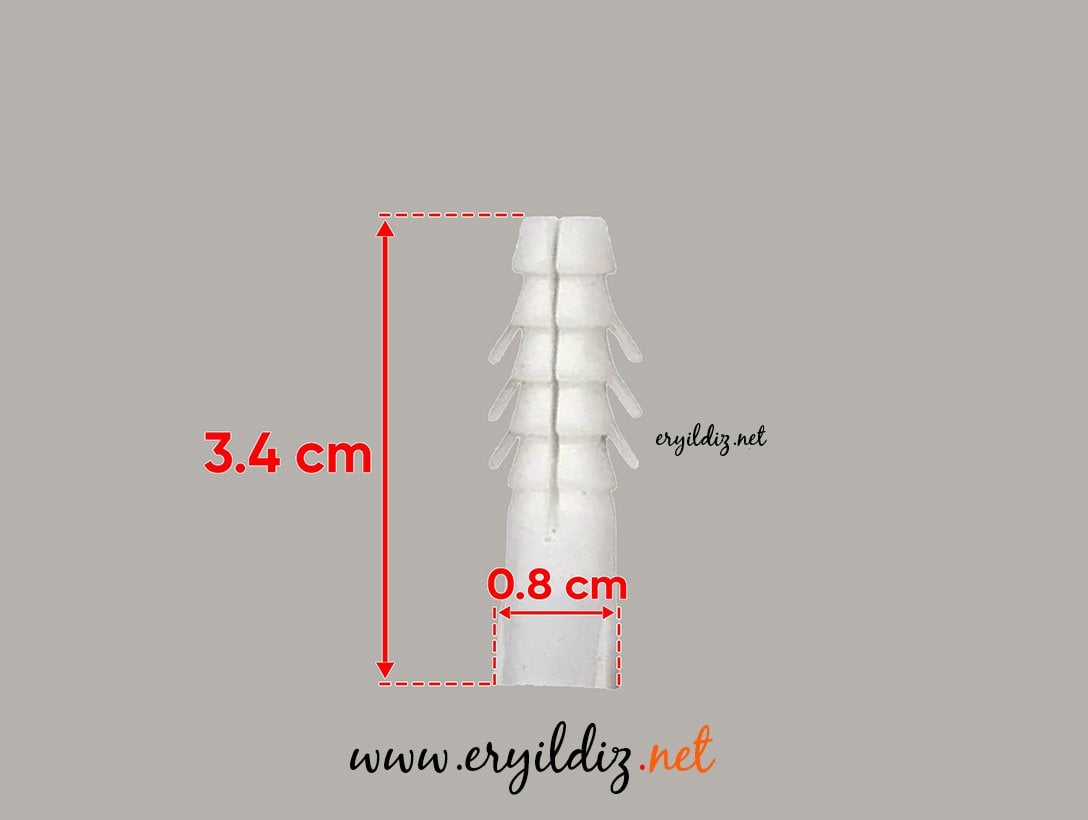 Beyaz Dübel 8mm 100 Adet Eryıldız Hırdavat