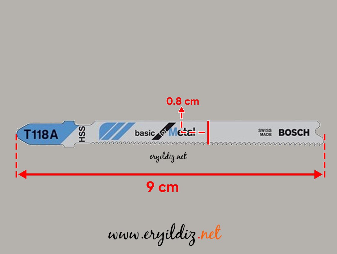 Dekupaj Bıçağı Bosch T118A Metalde Normal Kesim İçin Bıçak Eryıldız Hırdavat