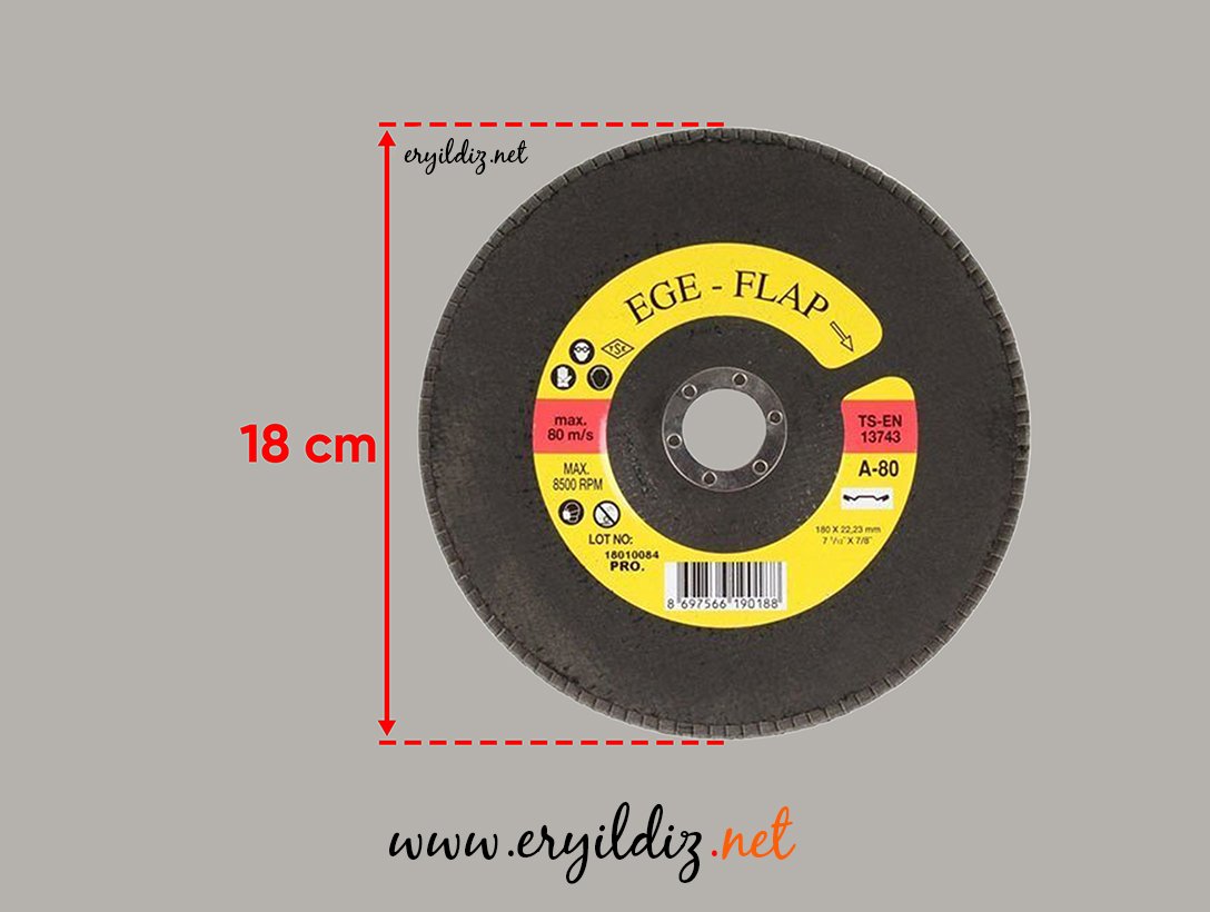 Flap Zımpara Ege Flap 180 x 22 mm Eryıldız Hırdavat