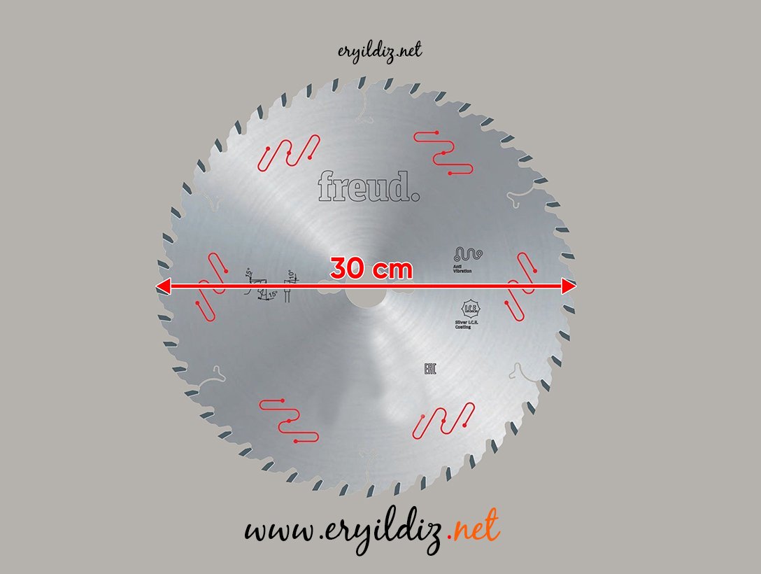 Freud 3,2 mm Kalınlığında Ağaç Daire Testereler  30 cm 48 diş Eryıldız Hırdavat 
