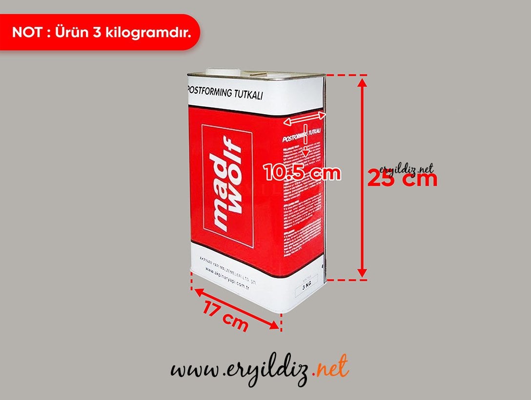 Laminant Tutkal Madwolf Mobilya Ahşap Yapıştırıcı Kırımızı 3 Litre Eryıldız Hırdavat