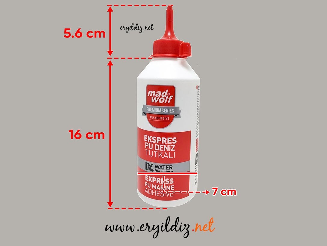 Madwolf Deniz Tutkalı Mobilya Ahşap Yapıştırıcı Sarı Küçük 560 Gr Eryıldız Hırdavat
