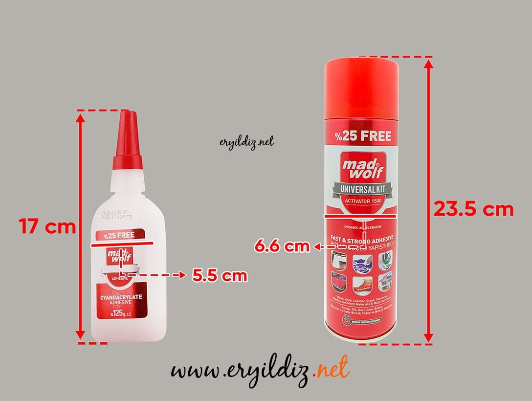 Madwolf Aktivatörlü Hızlı Yapıştırıcı Takımı 500 Ml En Ucuz Eryıldız Hırdavat