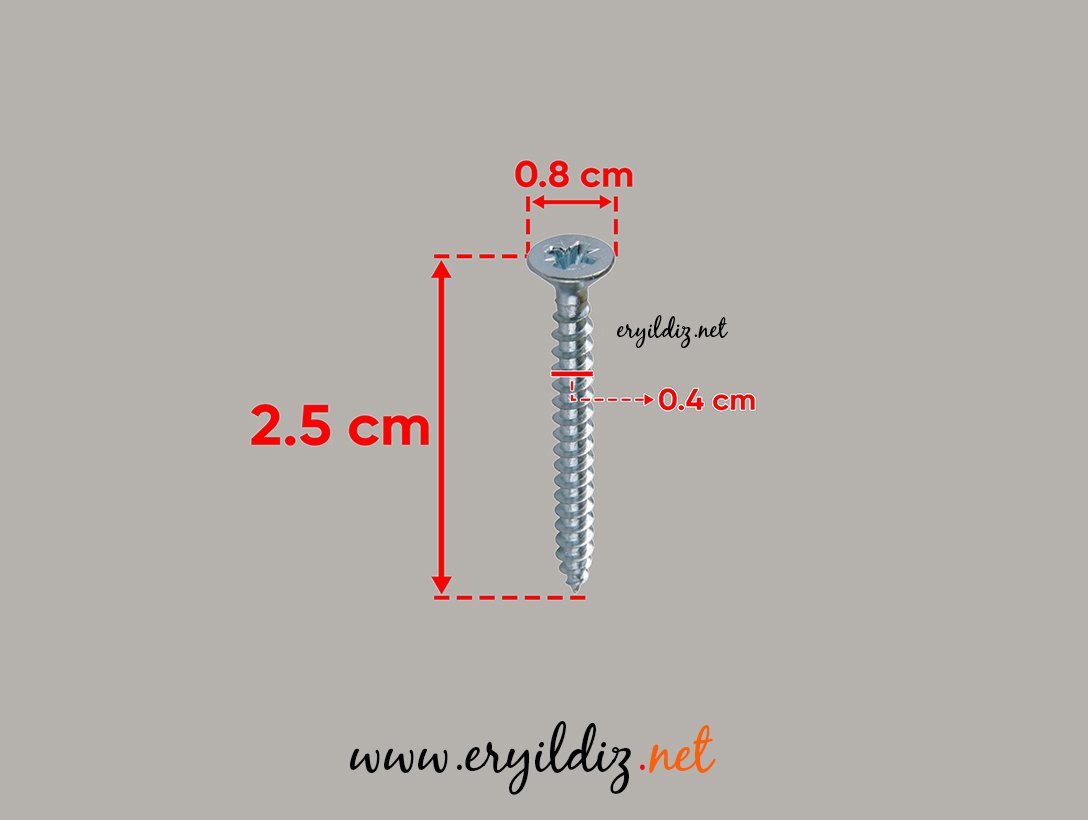 Madwolf Yıldız Nikel Sunta Vidası  4 x 25 mm 500 Adet Eryıldız Hırdavat