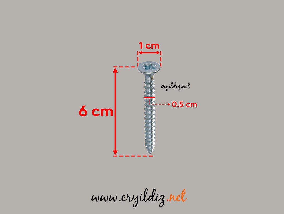 Madwolf Yıldız Nikel Sunta Vidası 5 x 60 mm 200 Adet Eryıldız Hırdavat