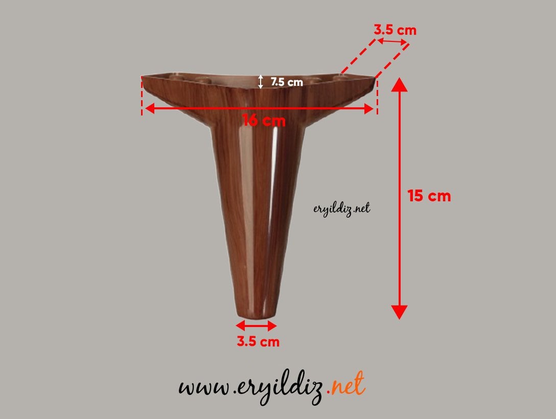 Mc Wetra Mobilya Ayak 15 cm Ahşap Eryıldız Hırdavat
