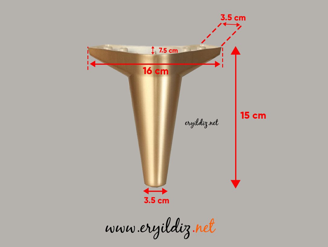 Mc Wetra Mobilya Ayak 15 cm Gold Eryıldız Hırdavat