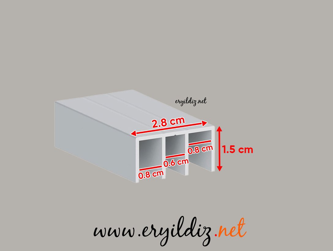 Mepa AL SC 90 Üst Klavuz Rayı 3 Metre Eryıldız Hırdavat 