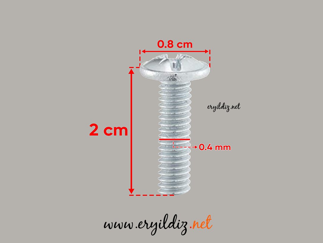 Metrik Kulp Vidası 4 x 20 mm 100 Adet Eryıldız Hırdavat 