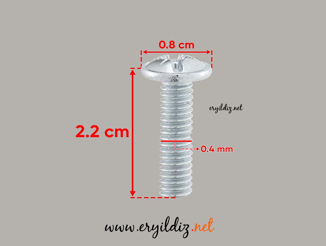 Metrik Kulp Vidası 4 x 22 mm 100 Adet Eryıldız Hırdavat