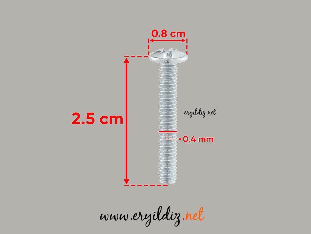 Metrik Kulp Vidası 4 x 25 mm 100 Adet Eryıldız HIrdavat 