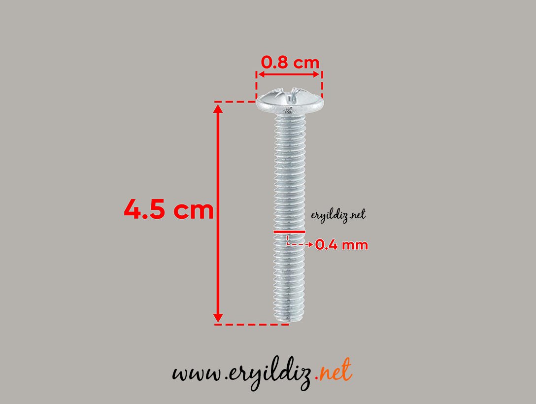 Metrik Kulp Vidası 4 x 45 mm 100 Adet Eryıldız Hırdavat
