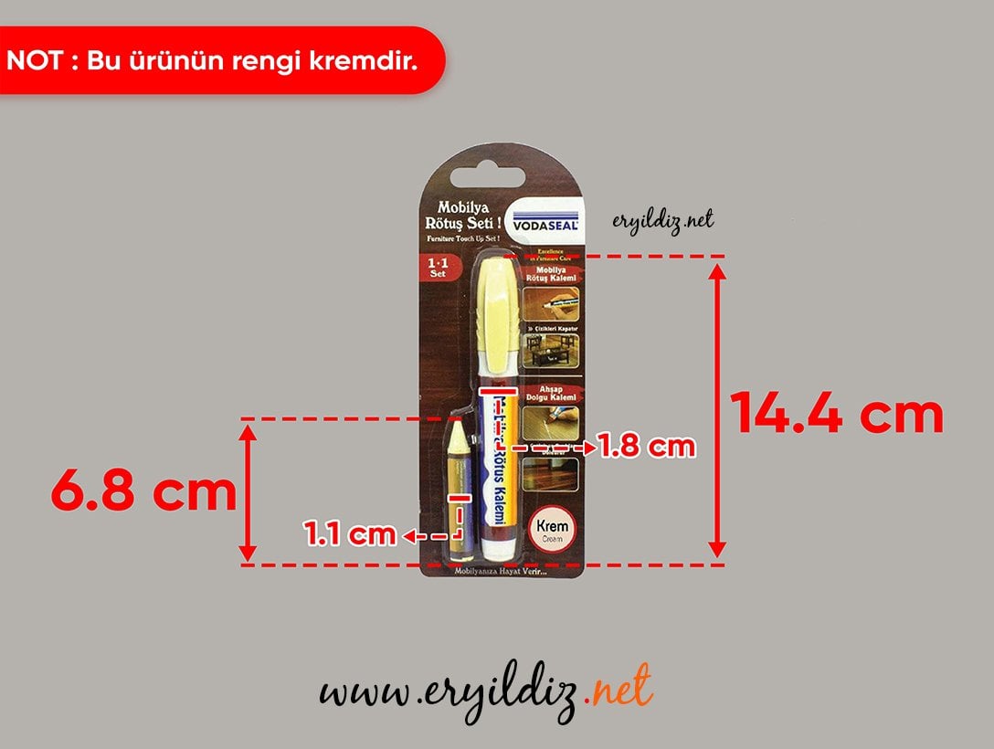 Mobilya Rötuş Kalemi  Krem Eryıldız Hırdavat