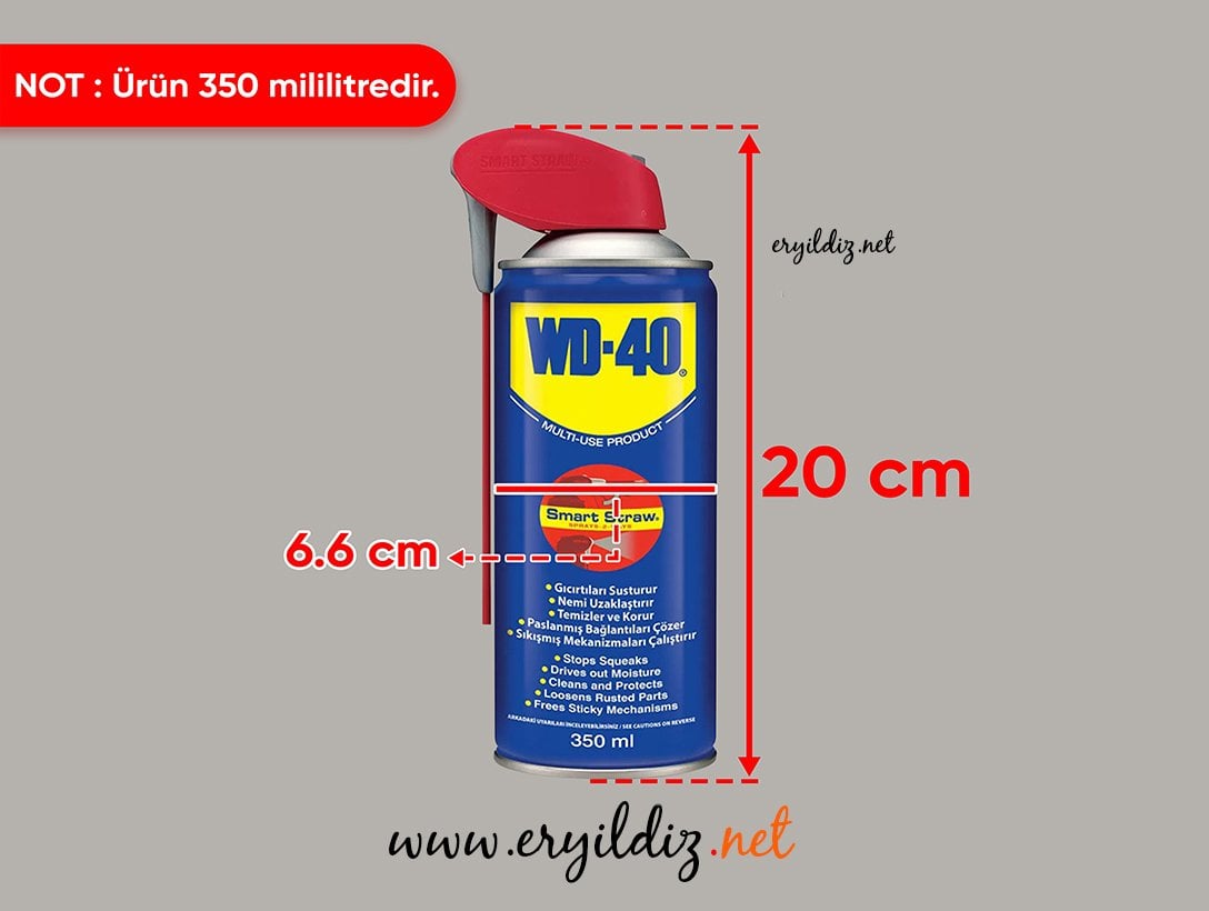 WD40 Pas Sökücü Koruyucu Yağlayıcı Sprey 350 ml Eryıldız Hırdavat