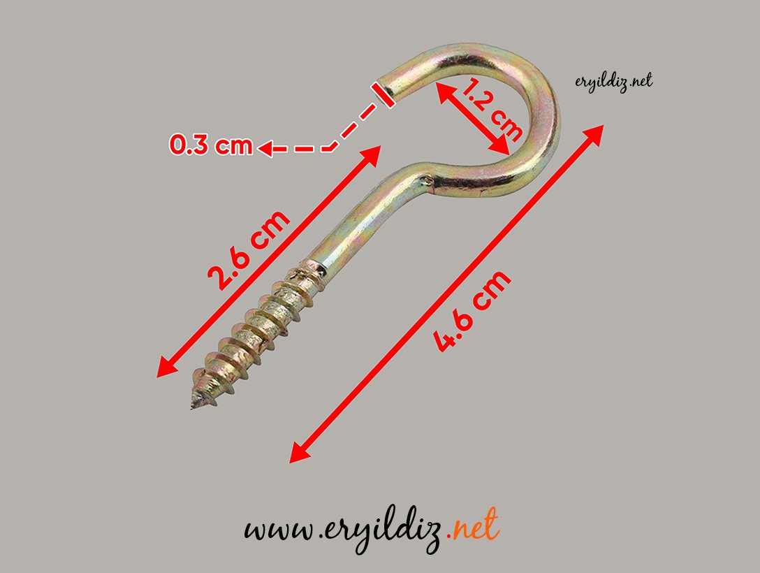 Arslan Piton Askı Kancası 19 mm 70 mm Ölçüsünde Eryıldız Hırdavat