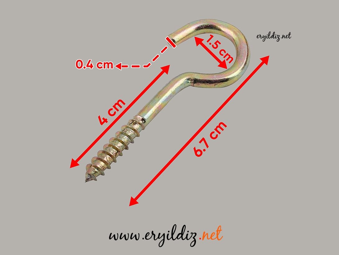 Arslan Piton Askı Kancası 21 mm 100 mm Ölçüsünde Eryıldız Hırdavat