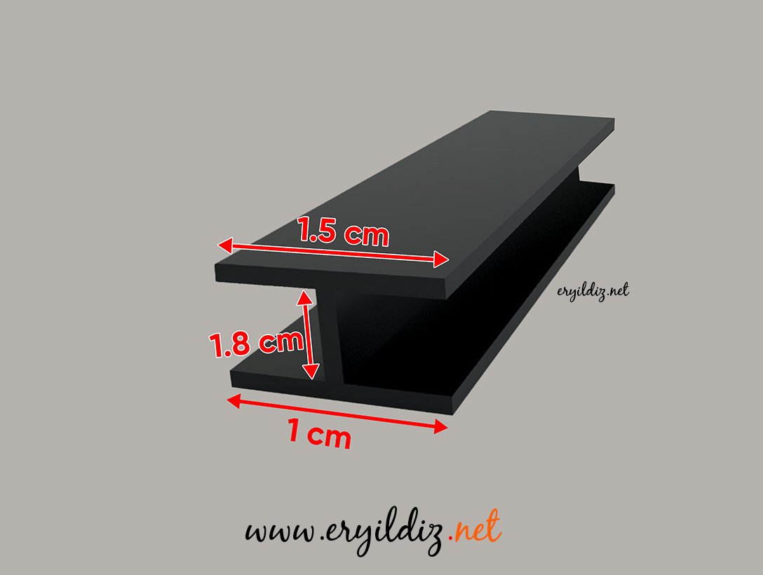 Plastik H Profil Siyah 18 mm Eryıldız Hırdavat