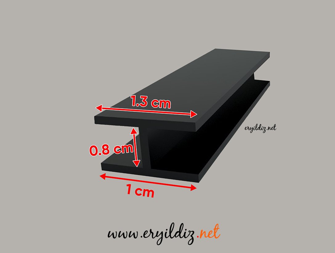 Plastik H Profil Siyah 8 mm Eryıldız Hırdavat 