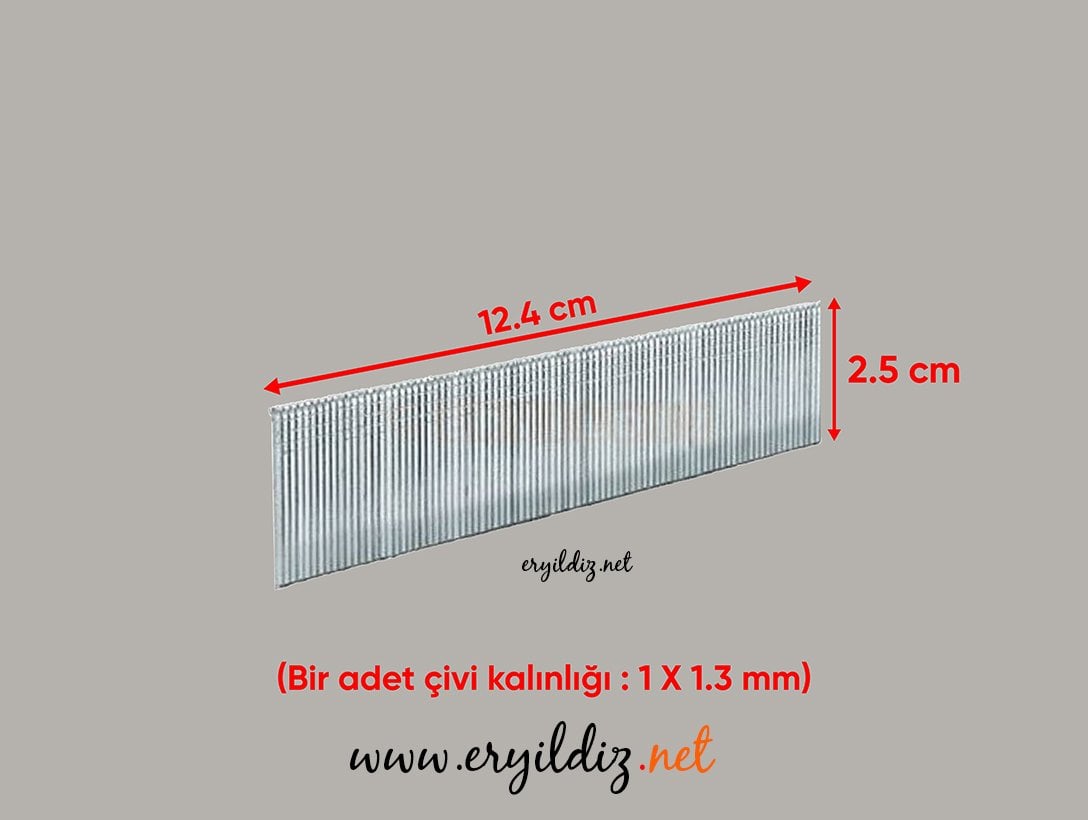 Akdeniz Brad Başlı Tabanca Çivisi 18 x 25 mm - 5000 Adet Eryıldız Hırdavat