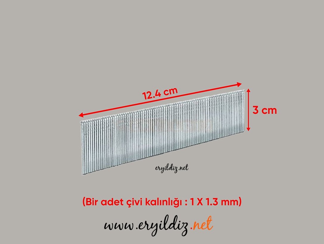 Akdeniz Brad Başlı Tabanca Çivisi 18 x 30 mm - 5000 Adet Eryıldız Hırdavat