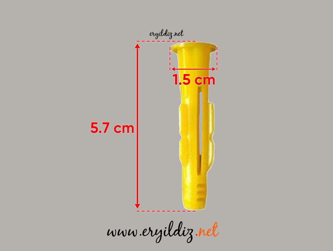 Onestar Plastik Roket Dübeli 10 mm Çap 100 mm Uzunluk 25 Adet Eryıldız Hırdavat