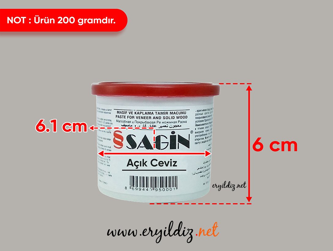 Sagin Tamir Macunu 200 GR Açık Ceviz Eryıldız Hırdavat