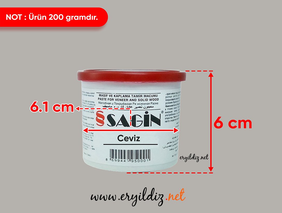Sagin Tamir Macunu 200 GR Ceviz Eryıldız Hırdavat