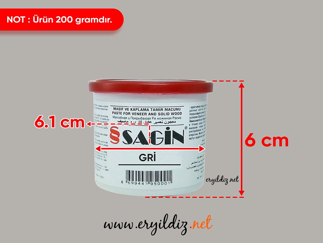 Sagin Tamir Macunu 200 GR Gri Eryıldız Hırdavat
