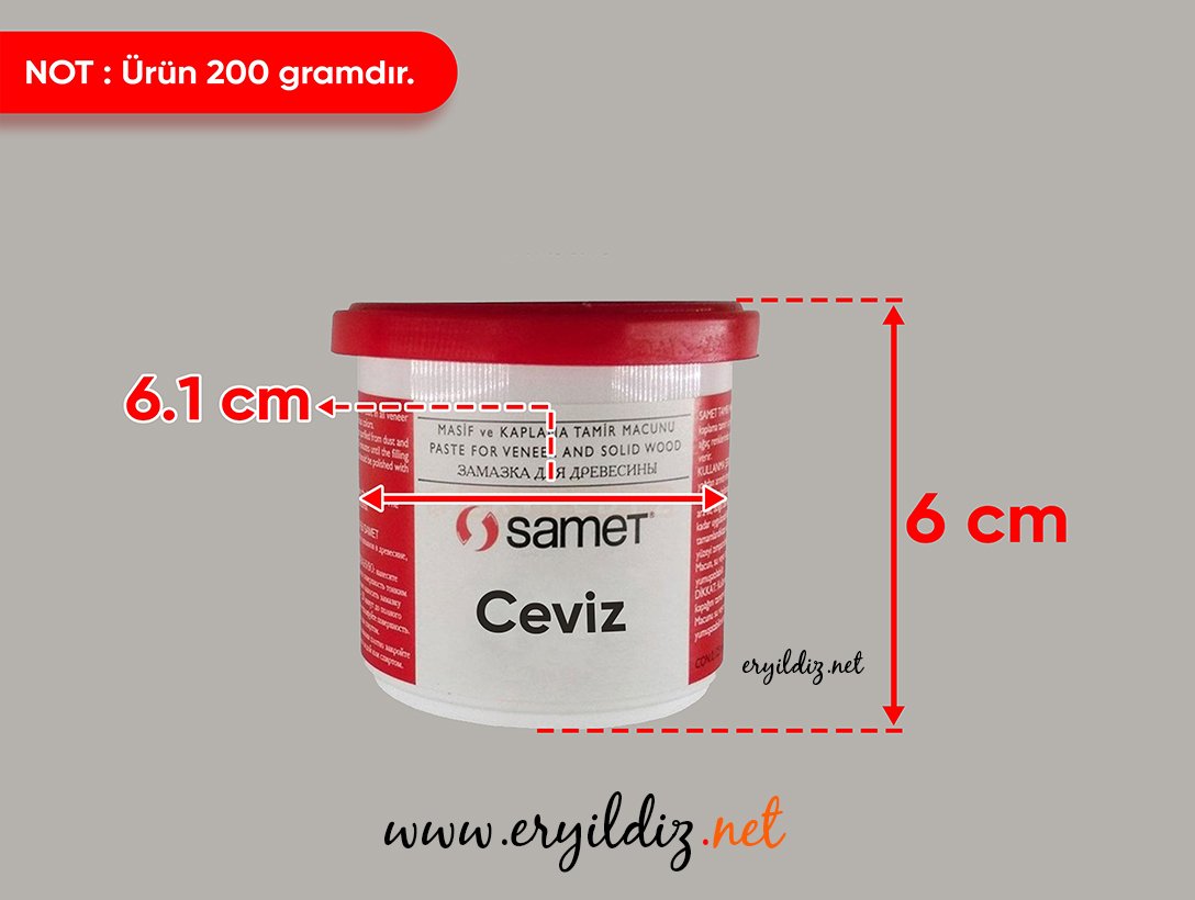 Samet Tamir Macunu 200 GR CevizEryıldız Hırdavat