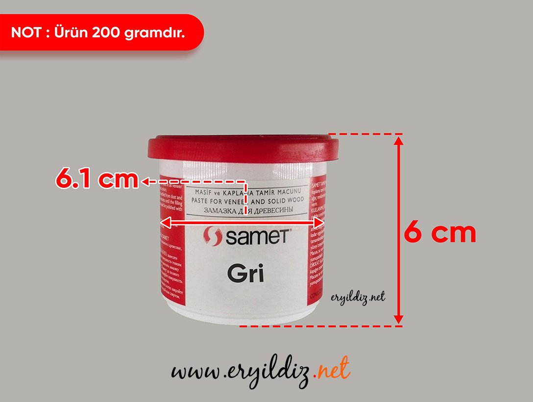 Samet Tamir Macunu 200 GR Gri Eryıldız Hırdavat