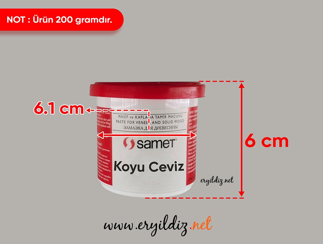 Samet Tamir Macunu 200 GR Koyu Ceviz Eryıldız Hırdavat