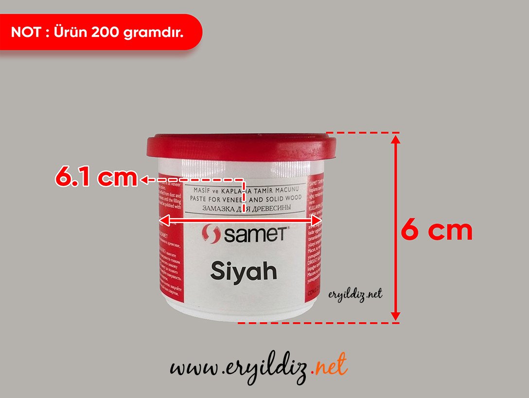 Samet Tamir Macunu 200 GR Siyah Eryıldız Hırdavat