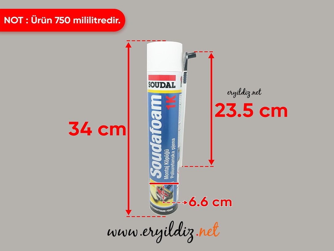Soudal Soudafoam 1K Pu Köpük (normal) 750 ml Eryıldız Hırdavat