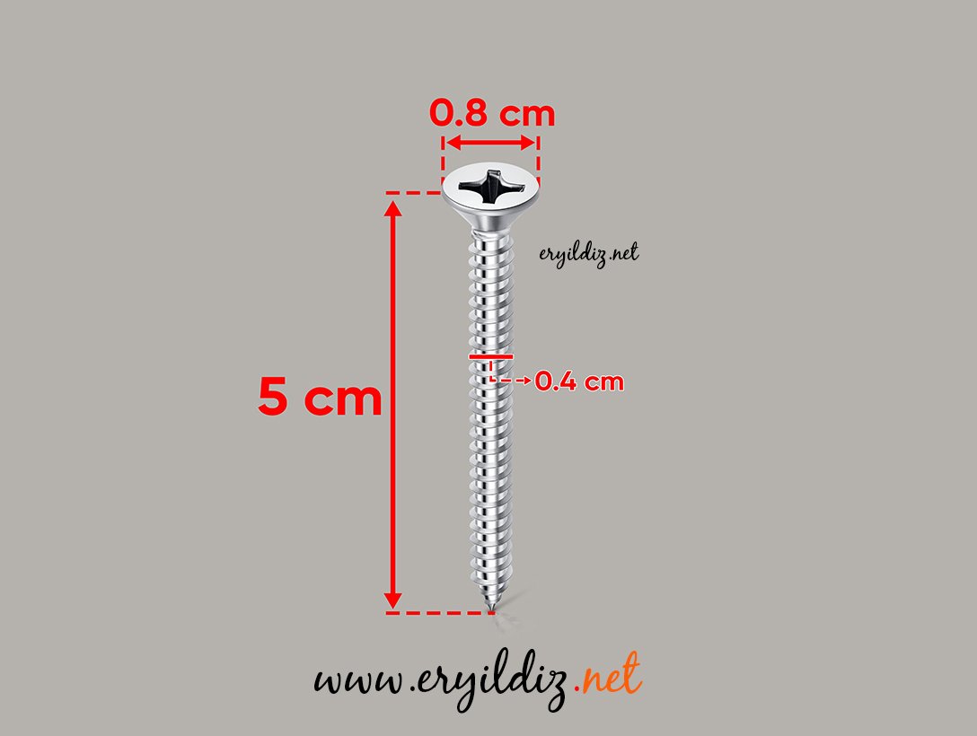 Spax Paslanmaz Yıldız Vida 4x50 mm 10 Adet Eryıldız Hırdavat