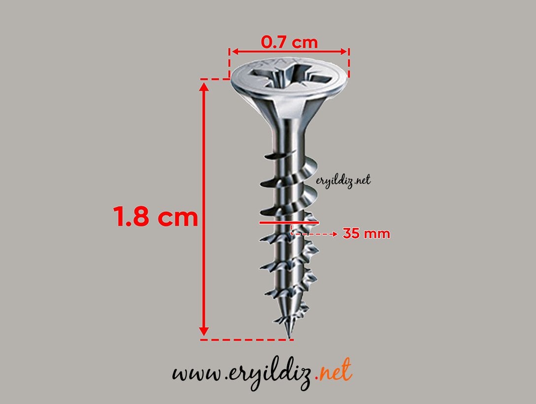 Spax Yıldız Wirox Sunta Vidası 3.5 x 18  10 Adet Eryıldız Hırdavat