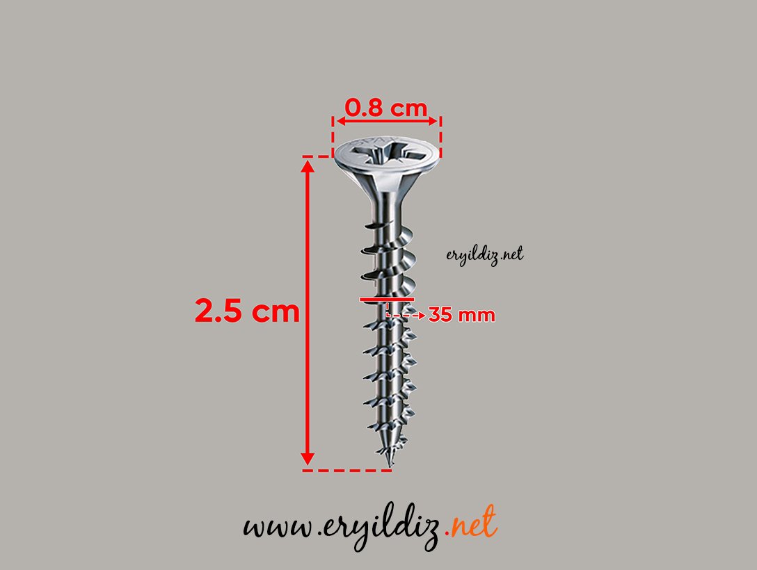 Spax Yıldız Wirox Sunta Vidası 3.5 x 25 mm 10 Adet Eryıldız Hırdavat 