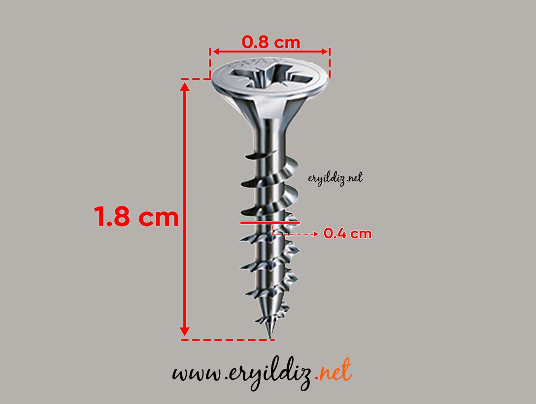 Spax Yıldız Wirox Sunta Vidası 4  x 18 mm 10 Adet Eryıldız Hırdavat