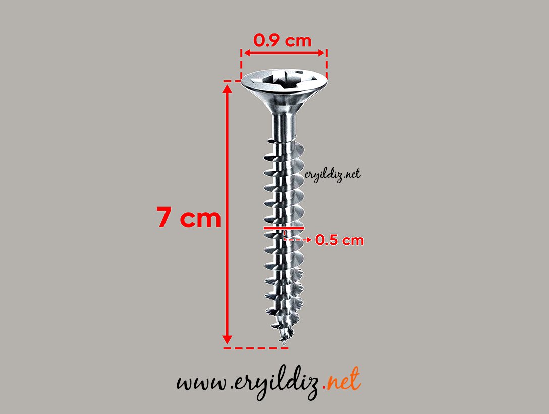 Spax Yıldız Wirox Sunta Vidası  5 x 70 mm 10 Adet Eryıldız Hırdavat 