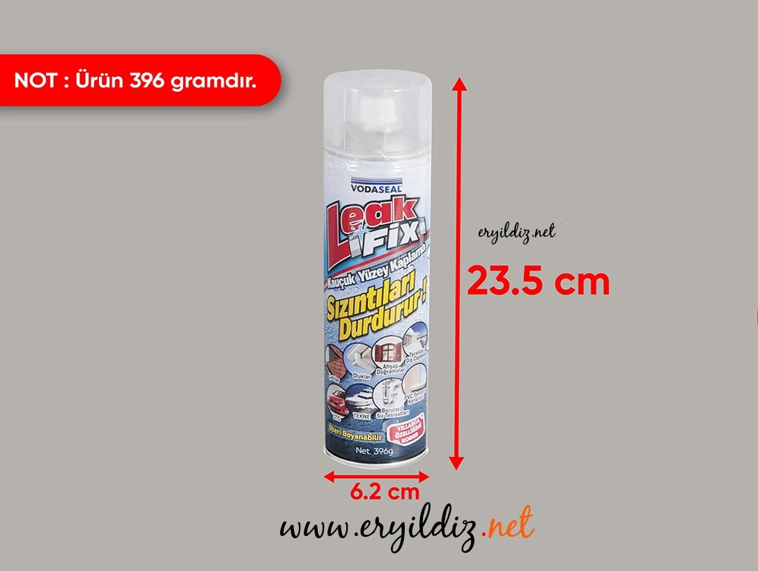 Vodaseal Leak Sprey Kaucuk Kaplama Şeffaf 396 gr Eryıldız Hırdavat