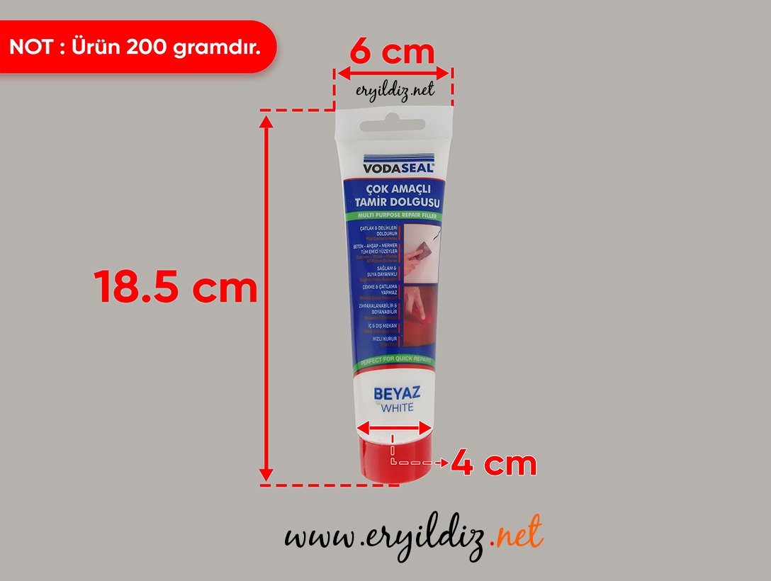 Vodaseal Tamir Dolgusu 200 Gr Beyaz Eryıldız Hırdavat