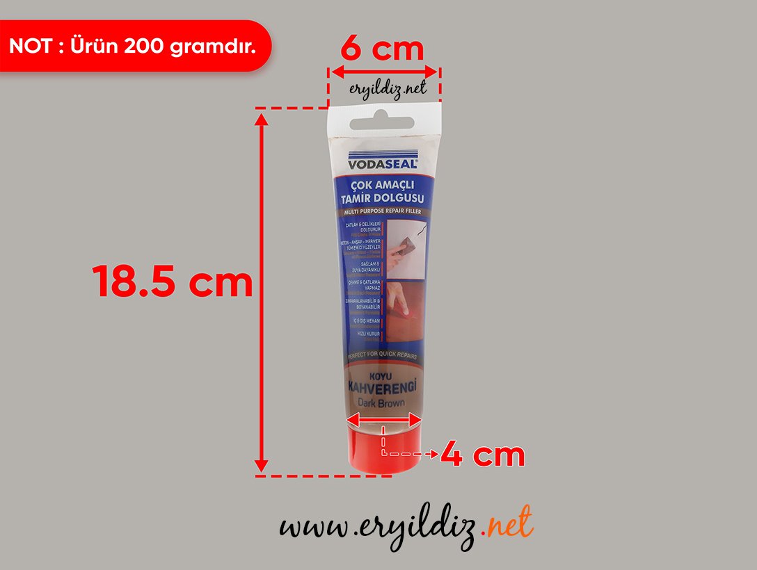 Vodaseal Tamir Dolgusu 200 Gr Koyu Kahve Eryıldız Hırdavat