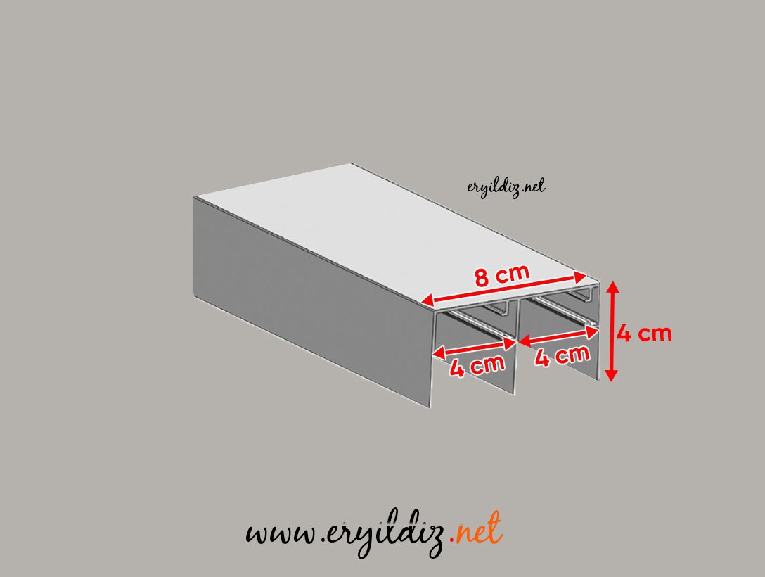 Yeniler TC J6 Alüminyum Üst Ray 250 cm Eryıldız Hırdavat 